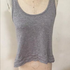 Bar III beaded gray tank top S 💕